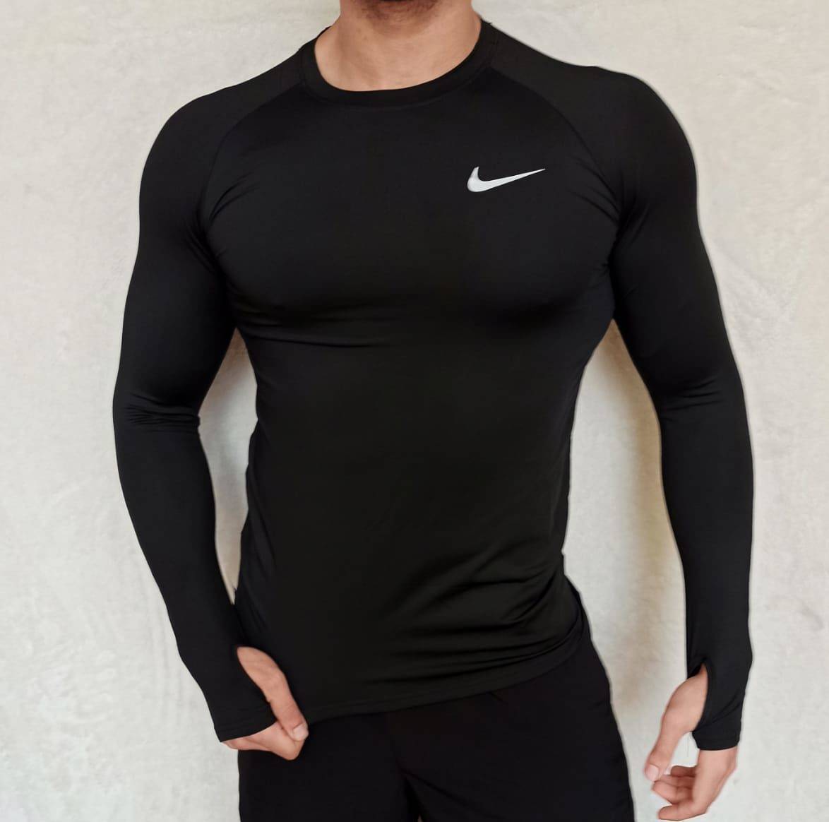 clue Moss wing Nike Pro Compression Long Sleeve Black – with fingers – Abdalla Store