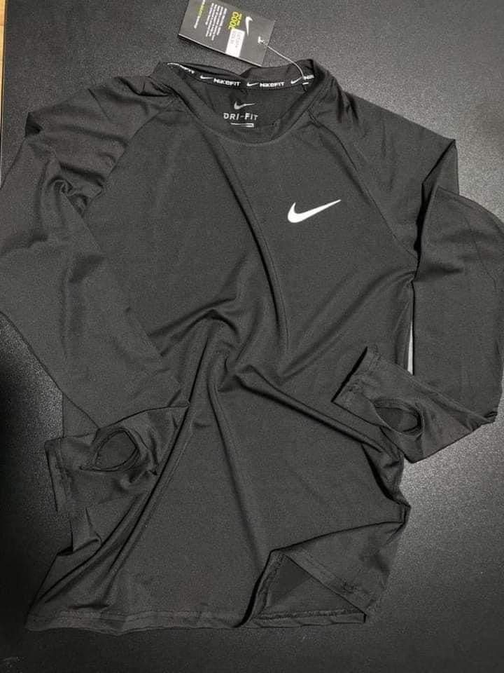 Nike Pro Compression Long Sleeve Black – with fingers – Abdalla Store