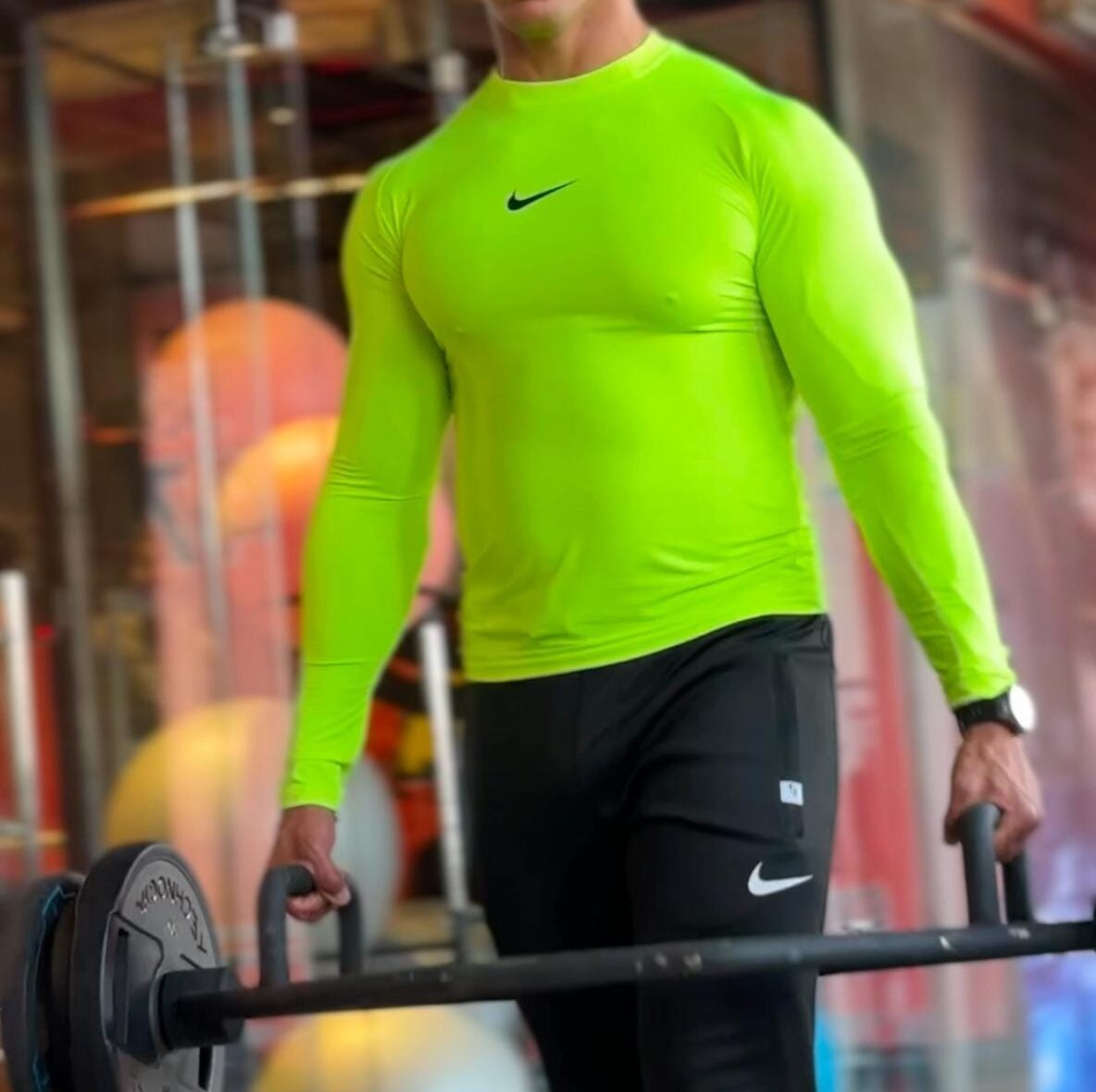 Nike Pro Compression Long Sleeve yellow